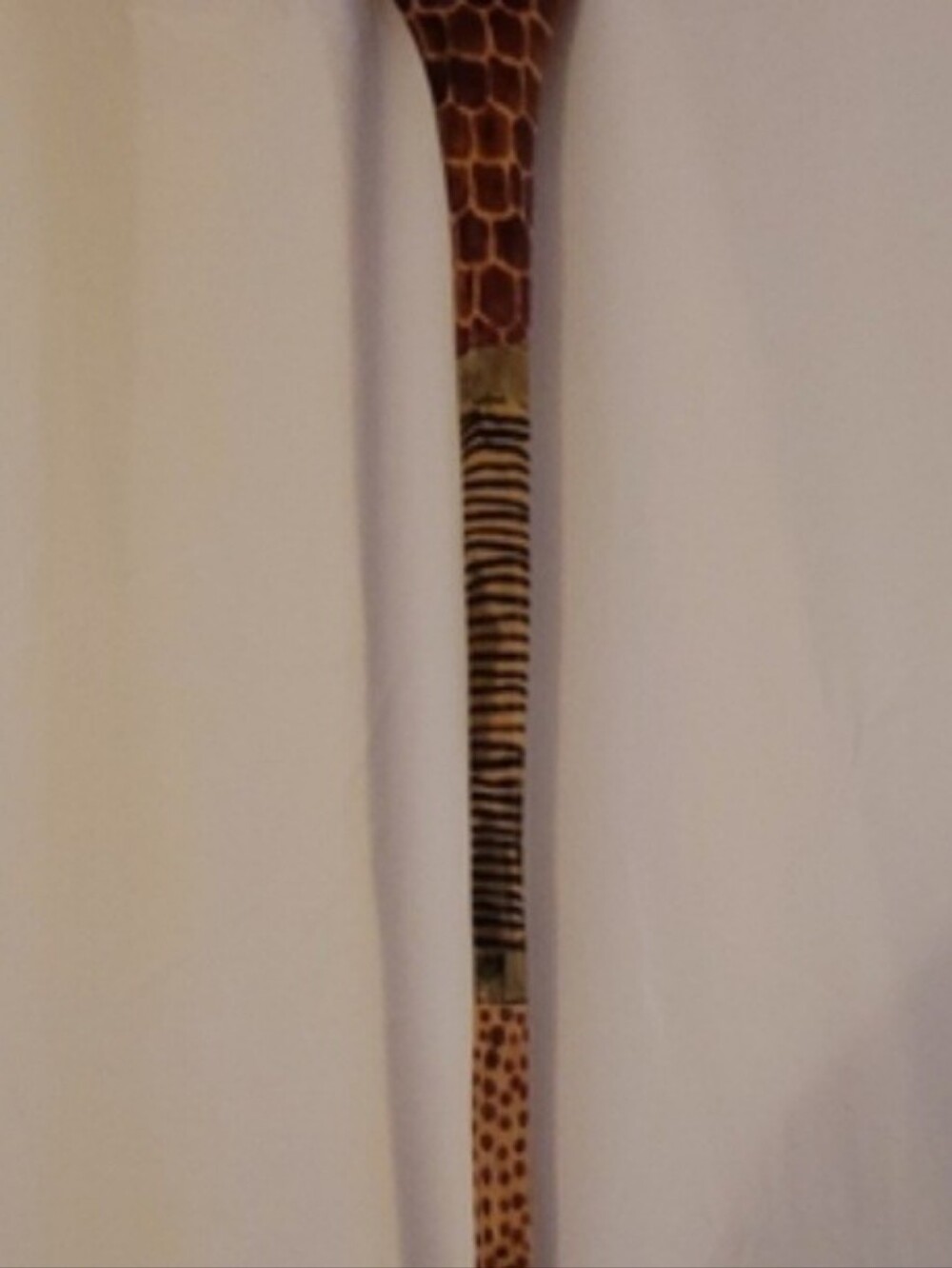 Hand-Carved Wooden Decorative Walking Stick - Brown
